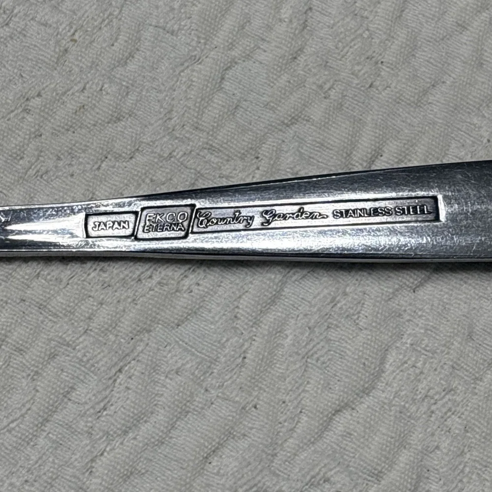 EKCO ETERNA COUNTRY GARDEN FLOWER SLOTTED SERVING SPOON STAINLESS STEEL 8